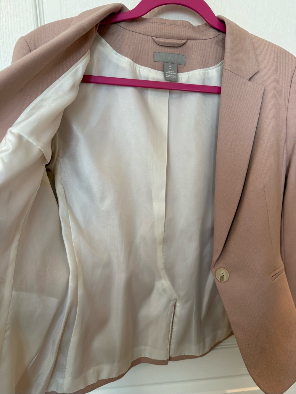 H&M Women's Dusty Pink Tailored Blazer - Picture 5 of 13